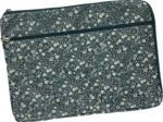 Pochette ordinateur 13 pouces fleuri kaki