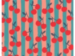 Tissu coton au mètre ex2644 cerises rayées orange bleu
