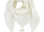 Foulard pompon  blanc pailleté