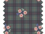 Coupon tissu enduit de 35cm  tartan fleuri