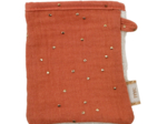 Mini-Gant Démaquillant gaze pois or rose blush