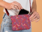 Mini pochette tissu badiane framboise