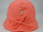 Chapeau soleil charlotte vichy orange fluo