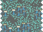 Tissu enduit  au mètre chouettes