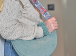 Sac demi lune petit  velours côtelé lichen