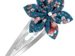 Barrette clic-clac fleur étoile fleuri nude ardoise