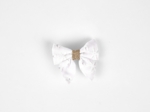 Barrette Mini Noeud Papillon broderie anglaise étoiles blanches