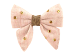 Barrette Mini Noeud Papillon gaze pois or rose