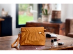 Pochette plissée paille dorée caramel
