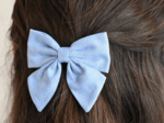 Barrette noeud papillon oxford ciel