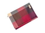 Portefeuille compact tartan lurex rubis