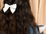 Barrette noeud papillon blanc