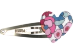 Barrette clic-clac cœur boutons rose