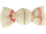 Petite barrette mini bonbon rayé rose argent