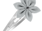 Barrette clic-clac fleur étoile gris
