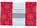 Coupon tissu 1 m ex2448 flocon de noel or rouge