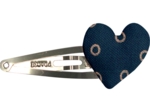 Barrette clic-clac cœur bulle bronze marine