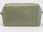 Trousse de toilette rectangle velours côtelé large kaki