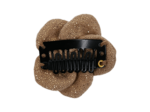 Mini Barrette Pétales de Fleur gaze pailletée camel