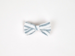 Barrette noeud ruban rayé bleu blanc