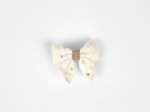 Barrette Mini Noeud Papillon gaze pois or écru