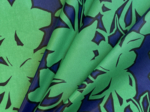 Coupon tissu enduit de 35cm  ex2650 Silouhettes vert bleu