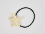 Elastique cheveux étoile rayé jaune
