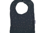 Bavoir Bébé gaze pois or marine