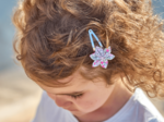 Barrette clic-clac fleur étoile serenade fluo