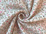 Tissu ex2628 gaze fleurie vert rose fluo