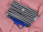 Mini pochette porte-monnaie rayé ivoire marine