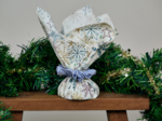 Furoshiki petit 35 x 35 cm ex2447 étoiles de noel blanc cassé