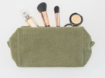Trousse de toilette rectangle velours côtelé large kaki