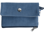 Mini pochette porte-monnaie velours côtelé bleu azur