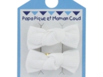 Barrettes clic-clac petits noeuds blanc