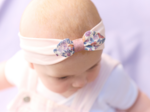 Bandeau jersey bébé noeud comptine enchantée rose
