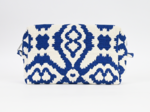 Trousse de toilette rectangle jacquard bleu