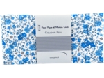 Coupon tissu 50 cm fleuri bleu crème ex1058