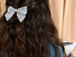Barrette noeud papillon pastel fleuri