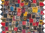 Tissu enduit  au mètre lettres multi