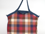 Sac cabas grand tartan lurex rubis