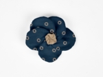 Petite Barrette Pétales de Fleur bulle bronze marine