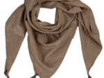 Foulard pompon gaze pailletée camel