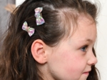 Barrettes clic-clac petits noeuds pastel fleuri