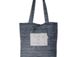 Sac tote bag rayé argent marine