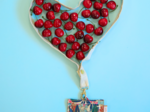 Porte-clés collier cerise en fleur