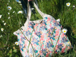 Sac cabas grand cerise en fleur
