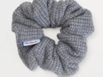 Chouchou maille côtelée bleu gris