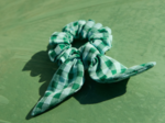 Chouchou nœud  vichy vert menthe