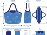 Grand sac cabas en tissu triangle or poudré